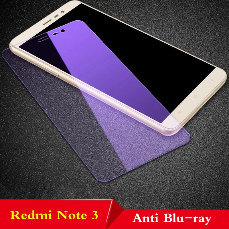 9H закаленное стекло для XiaoMi Redmi Note 3 4 4X Полное стекло протектор экрана для Redmi Note 3 Note 4 Pro стеклянная защитная пленка - Цвет: Note 3  Anti Blu-ray
