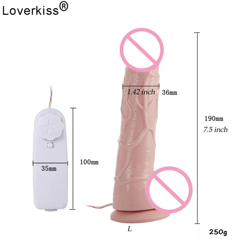 Loverkiss 5 7/6 7/7 дюйма большой вибратор и фаллоимитатор для точки G секс игрушки женщин