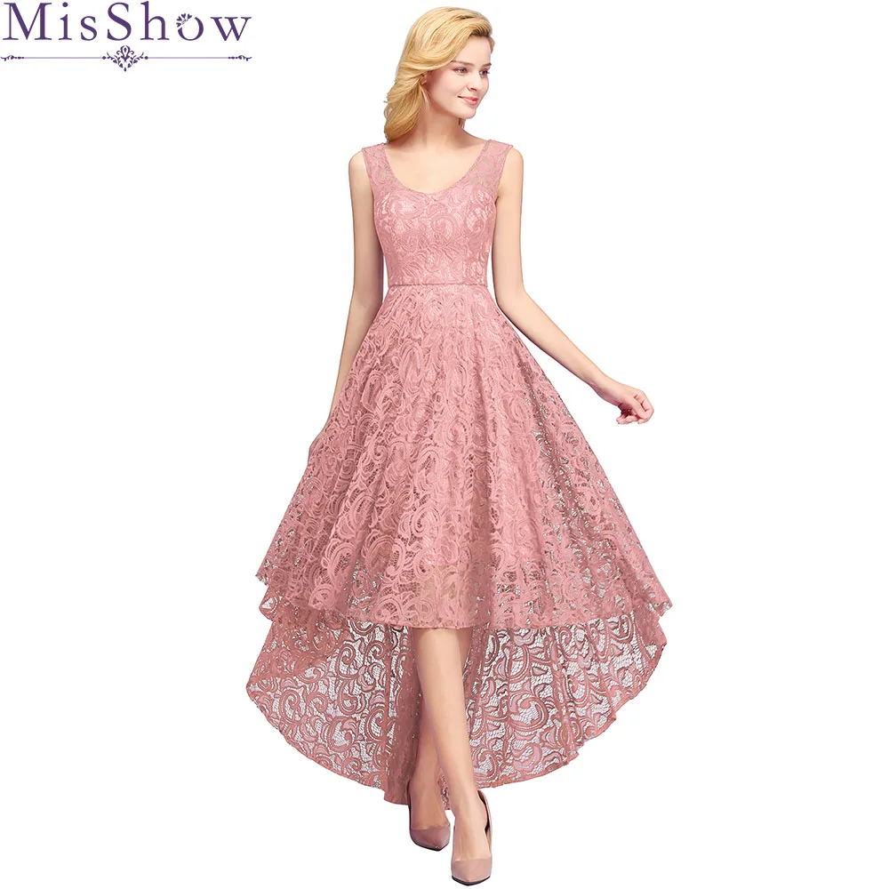 

Robe Demoiselle D'honneur Dust Pink Bridesmaid Dresses 2019 A Line Long Back Lace Dress For Party Women Wedding Guest Dress
