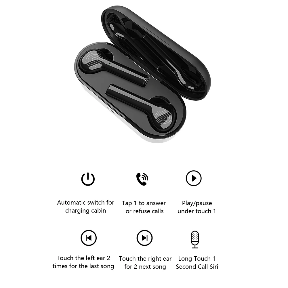 Наушники длинные Playtime стерео в ухо беспроводные наушники True Bluetooth спортивные