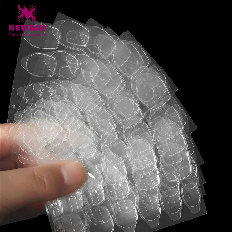 Большой размер клей двухсторонний наклейки для ногтей 50 Лист прозрачный