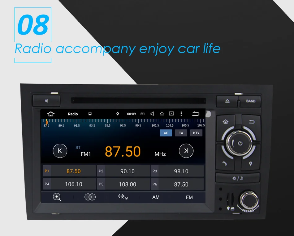 Eunavi 2 din Android 9,0 gps 2 Din Авторадио Стерео система для Audi/A4/S4 Восьмиядерный 4 Гб ram wifi Автомобильный dvd-плеер wifi 4G 64G
