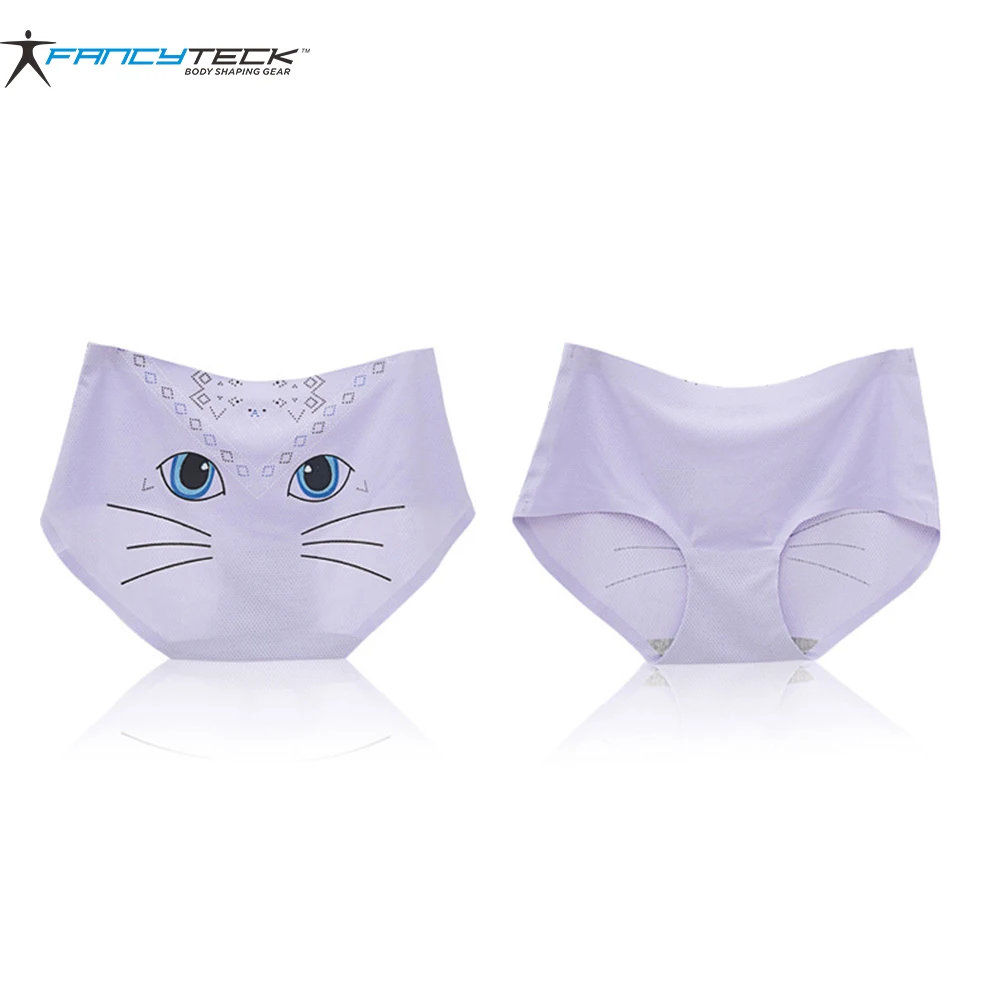 Женские трусики с милым принтом кошки нижнее белье бесшовное забавное