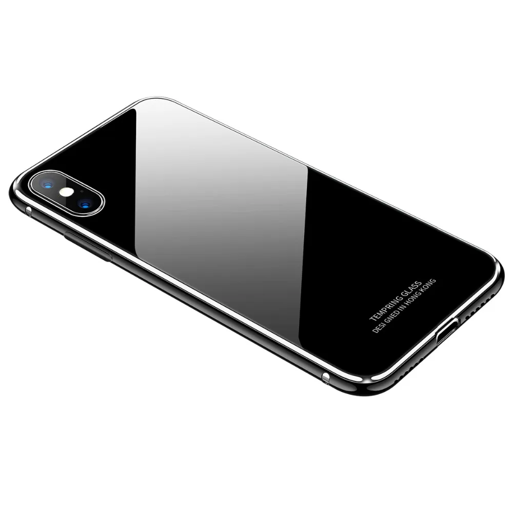 NYFundas для iPhone XS Max чехол из стекла закаленное противоударный металлический бампер жесткий чехол для Apple XS MAX XR X Роскошный чехол
