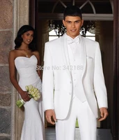 cheap two button white groom tuxedos best man notch lapel groomsmen men wedding suits bridegroom jacketpantstievestwedding