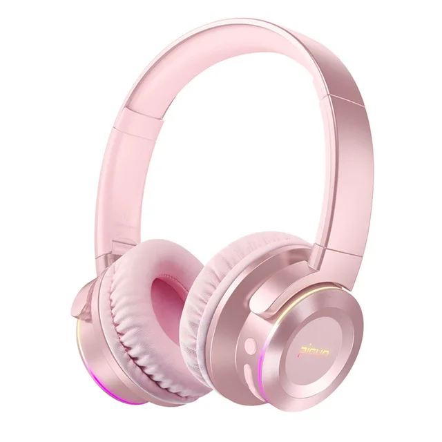PINK Беспроводные Bluetooth наушники Picun B9, Bluetooth наушники с сенсорным управлением, гарнитура с микрофоном/TF, складные наушники с TF картой - Цвет: PINK