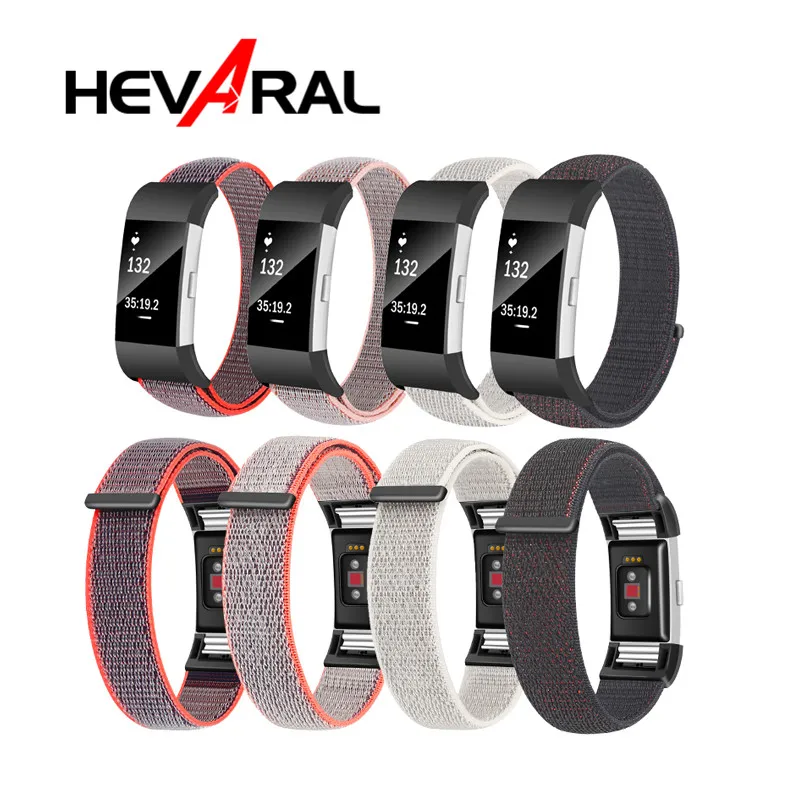 Hevaral браслет для Fitbit Charge 2 диапазона нейлоновый ремешок Корреа для Fit бит Charge2 мягкий ремешок Замена Smartwatch запястье