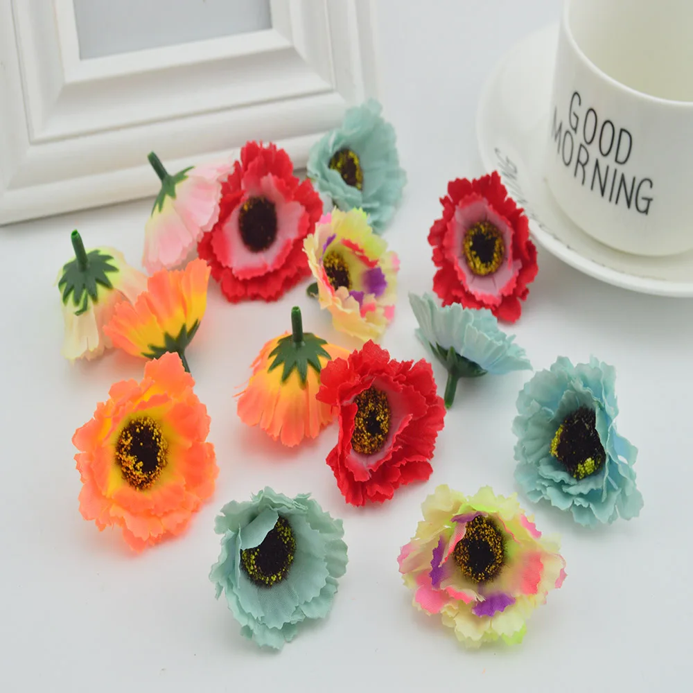 

20pcs silk gerbera stamen christmas decorations for home wedding fake sunflower scrapbooking diy wreath cheap artificial flowers