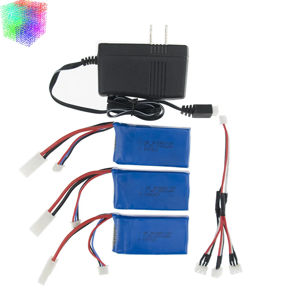 Lipo battery 7.4v 2s 1500mAh batteries 3pcs and charger for Feilun FT009 2.4G RC Racing boat Spare Parts wholesales | Игрушки и хобби