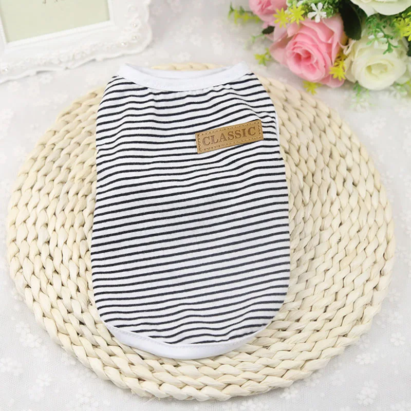 Sqinans полосатая футболка для собак дышащая хлопковая Футболка щенков кошек