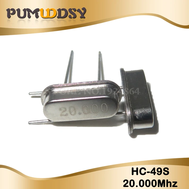 100PCS 4Mhz 6Mhz 8Mhz 12Mhz 16Mhz 20Mhz 24Mhz 32.768K 2*6 32.768K 3*8 Quartz Crystal Resonator Passive Oscillator HC 49S - Color: 20.000MHZ