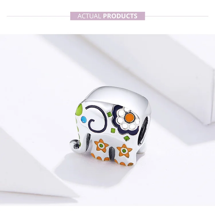 fit Pandora Bracelet Silver 925 Original Cute Flower Elephant Dog Bear Beads S925 Panda Peacock Dolphin Charms Jewelry Making