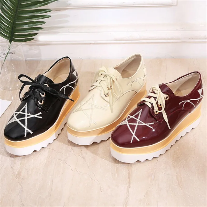 Женские оксфорды на толстой подошве PXELENA весенние криперы плоской платформе с