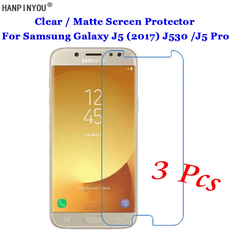 3 шт. для Samsung Galaxy J5 (2017) J530 / Pro HD Прозрачная/Антибликовая матовая - Цена: 