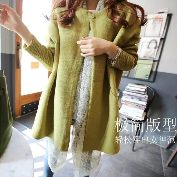 Новое Осеннее новое длинное пальто свободный свитер женский Рождественский
