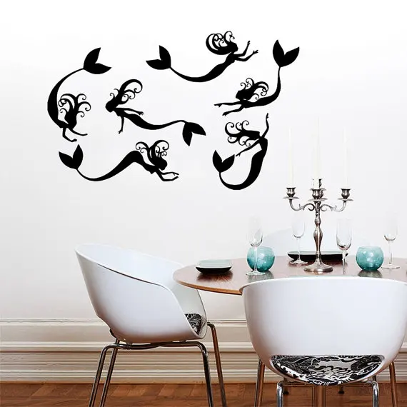 Красивая фреска-Русалка Нимфа хвост глубоководные животные серия настенная