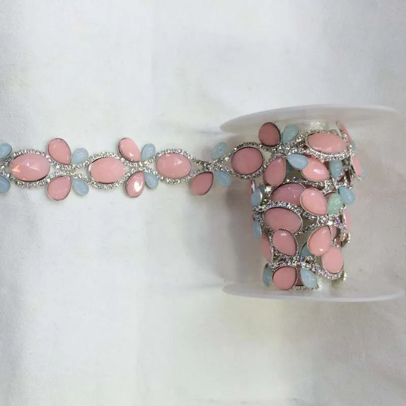 Сделай Сам 5 ярдов в форме бабочки Кристалл Стразы Обрезка кружка цепочка