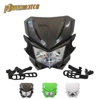 motorcycle headlight front universal fairing plate 12v 35w h4 for klx kx wr250f wr450f headlamp dirt bike motocross accessories