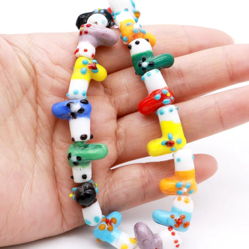 

Бусины разных цветов, 9 х15 мм, разноцветные бусины в форме обуви, лэмпворк, 20 шт./лот, для самостоятельного изготовления ювелирных изделий, ож...