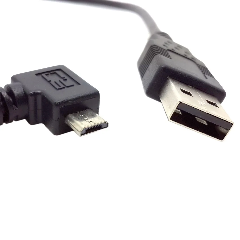 Левый Угловой 90 градусов Micro USB штекер к 2 0 USB2.0 зарядный кабель для передачи данных