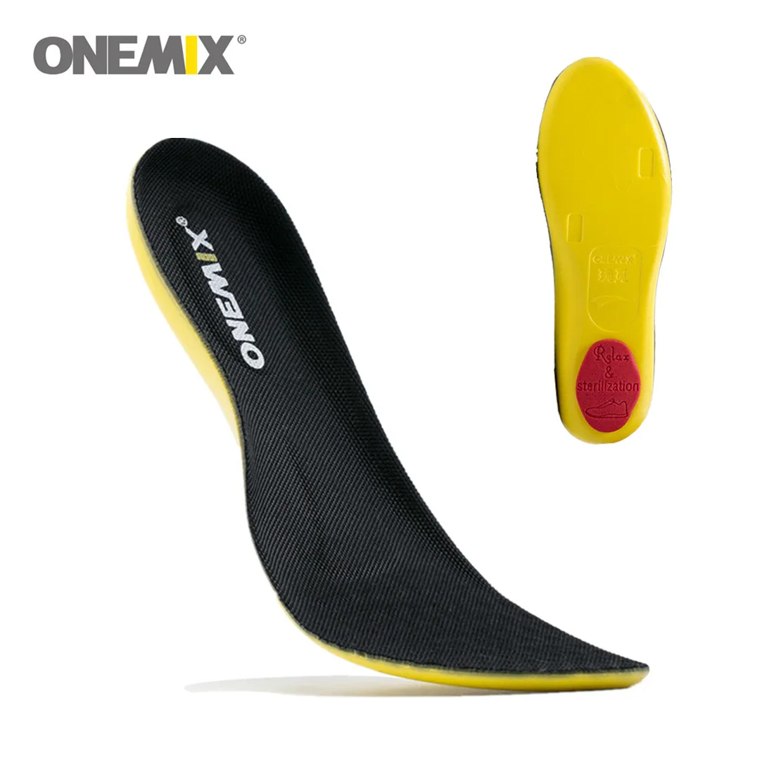 ONEMIX, мужские Дышащие стельки для женщин, технология демпфирования, легкая вставка, стелька, Повседневная, Спортивная, впитывающая пот, мягкая, для ног - Цвет: Черный