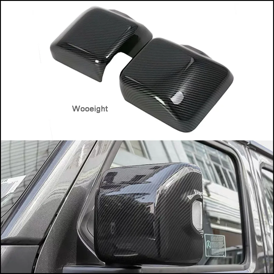 

Wooeight 2Pcs Carbon Fiber Exterior Right & Left Side Door Rearview Mirror Cover Trim Sticker For Jeep Wrangler JL 2018