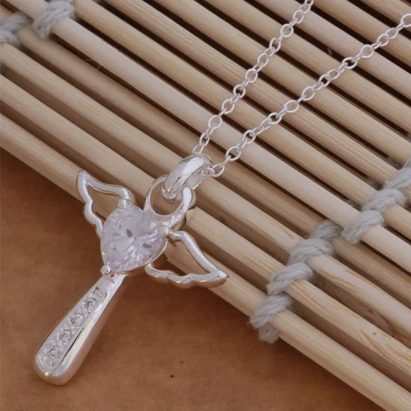 AN057 Лидер продаж, очаровательные подарки, ожерелья для женщин, цветные модные ювелирные изделия, Подвеска Крест с крылом/асабацзя адхахаха