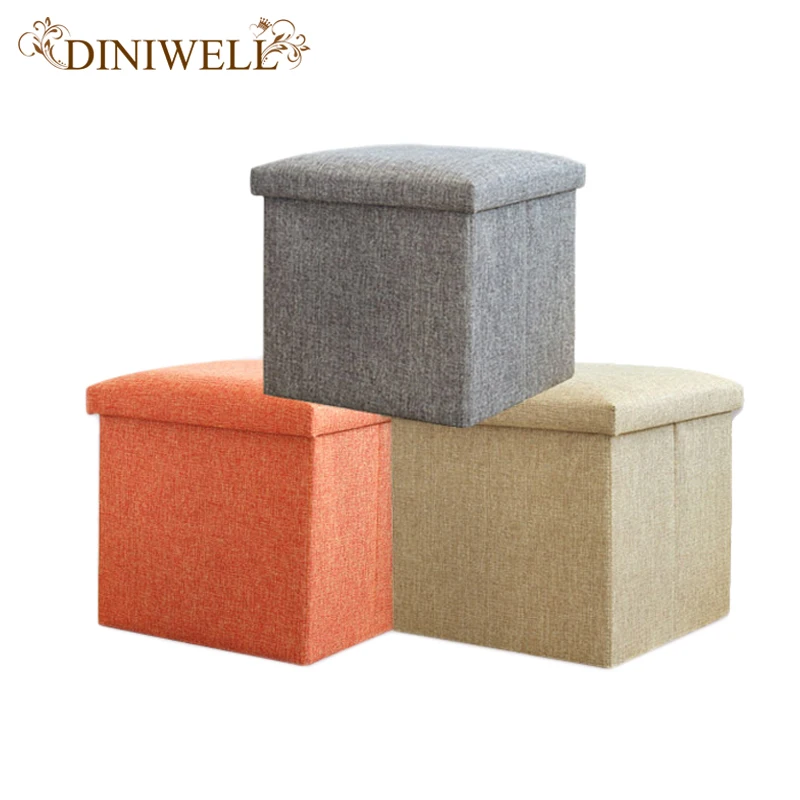 Квадратная льняная коробка для хранения одежды DINIWELL органайзер игрушечная