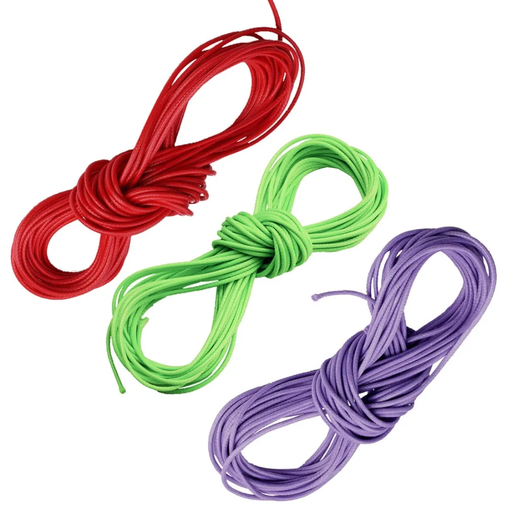 Разноцветный вощеный хлопковый шнур Sauvoo 10 м/лот 1 мм 2 нить веревка для поделки из