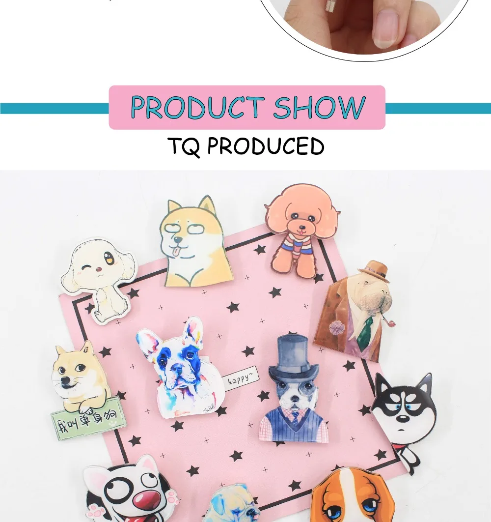 JL 1 шт микс Мультяшные значки на булавке Милая Собака Kawaii значок bacgets на рюкзак значки на одежду акриловые значки Z38