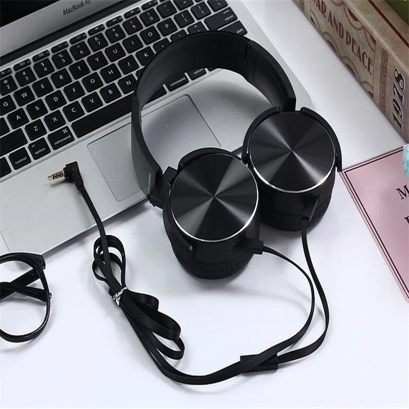 Черный Беспроводные наушники с глубоким басом, Bluetooth, микрофон, электронная гарнитура для sony, xiaomi, телефон, наушники, поворотные наушники, чашки для спорта - Цвет: Черный
