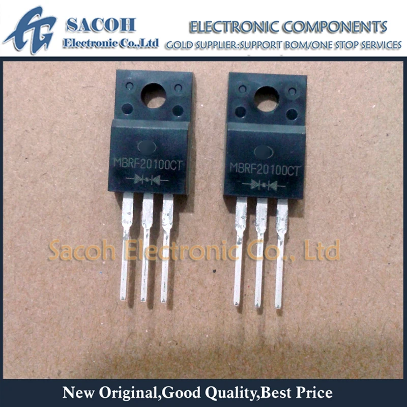 

New Original 10Pcs MBRF20100CT MBRF20100 B20100G TO-220F 20A 100V Schottky Barrier Diode