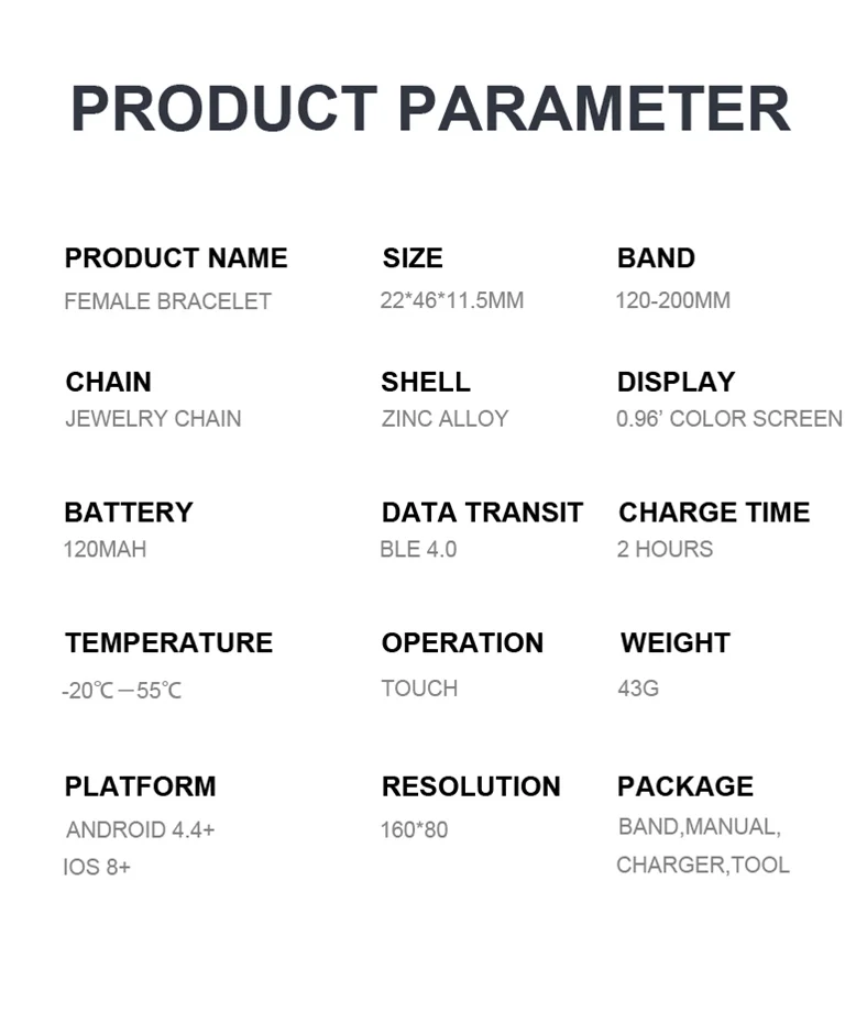 

H819 Smart watch Women waterproof Heat Rate Monitor Bluetooth smart watch ios Android lady gift fashion wristband fitness tacker