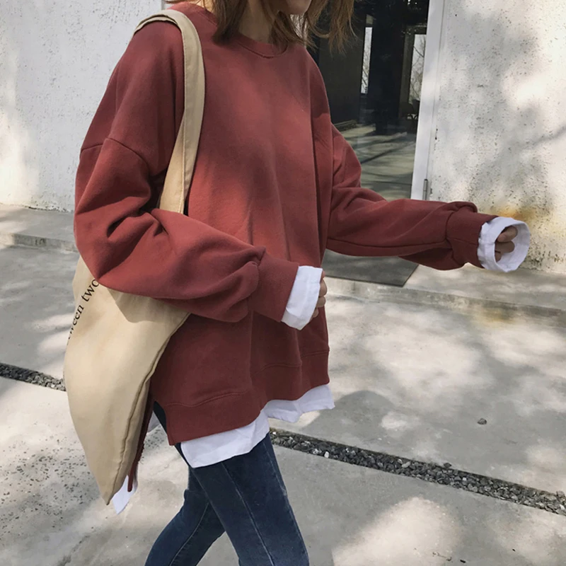 Hoodies Women Loose Korean Style Fashion Long Sleeve Leisure All-match Womens Clothing Thickening High Quality Autumn New Simple