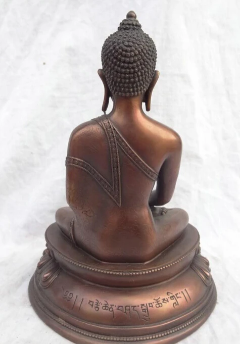 Copper Brass craft xd 002061 11" Tibet Pure Bronze Buddhist Sakyamuni Joss Shakyamuni Buddha Bowl Statue | Дом и сад