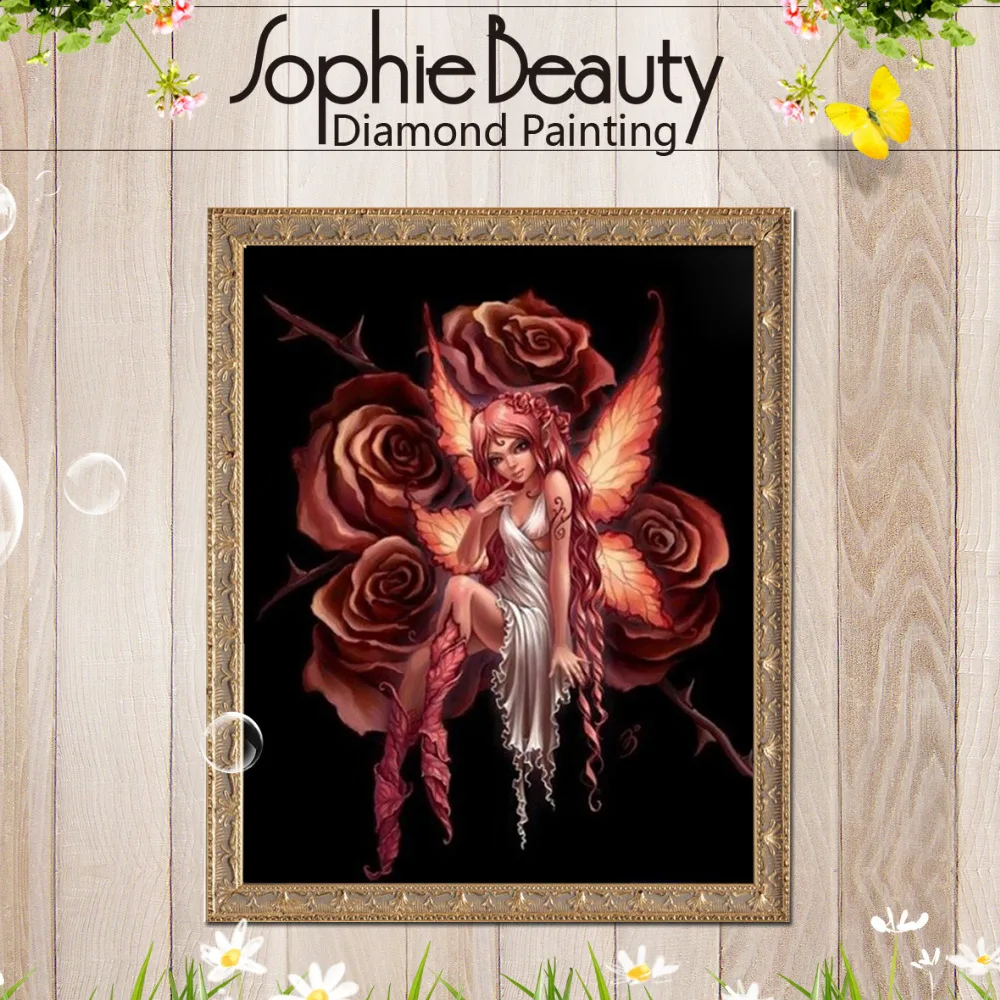 6d Алмазная вышивка Девушка мозаика эльфы Роза картины домашнее украшение