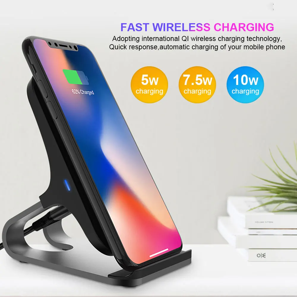 Беспроводное зарядное устройство Ascromy Qi для iPhone X XS Max XR 8 Plus Samsung S10 док станция