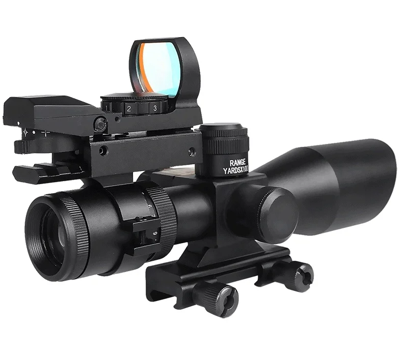 11mm mount 2.5X-10 Тактический Воздушный прицел крепление с голографическим 4 Сетка красный/зеленый лазерный светильник охотничий прицел - Цвет: 11mm mount