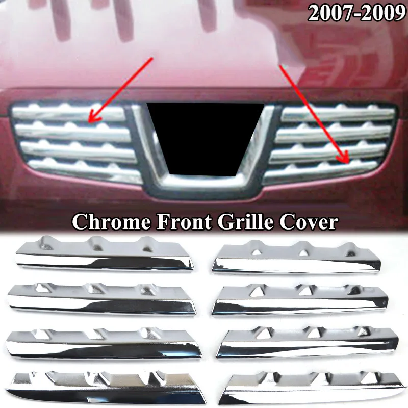 Front Grille Для Nissan Qashqai J10 2007 2008 2009-2013 хромированный передний задний противотуманный светильник дверная чаша ручка боковое зеркало Накладка аксессуары - Цвет: Front Grille