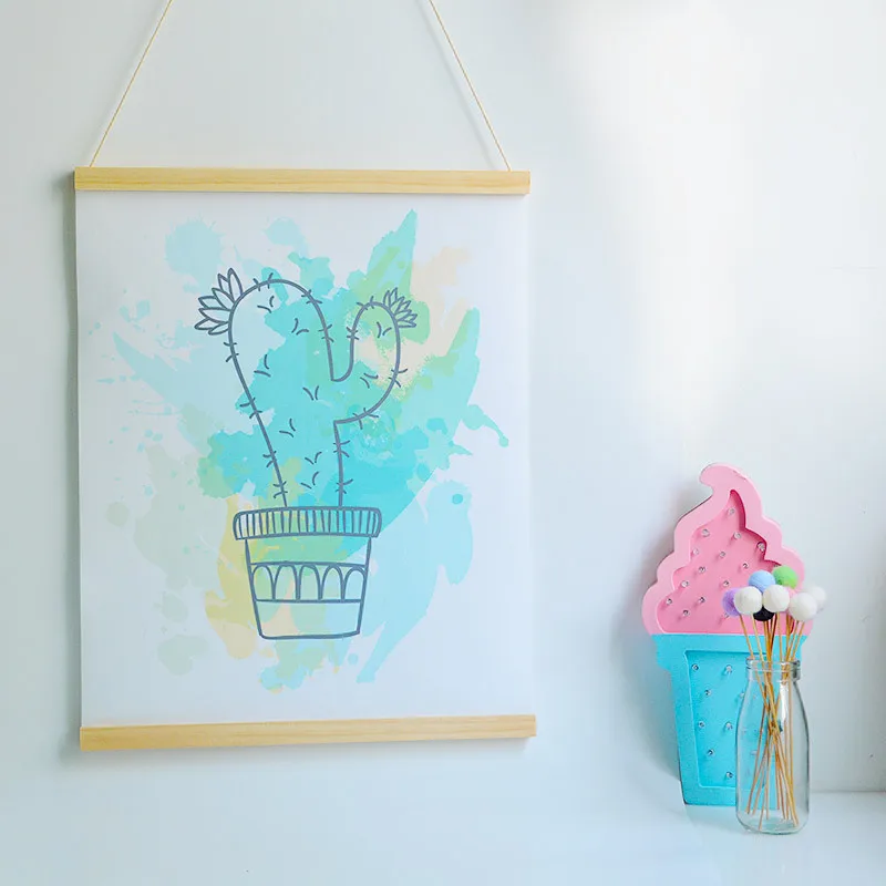 Украшение для детской комнаты настенные картины на холсте ананас кактус олень