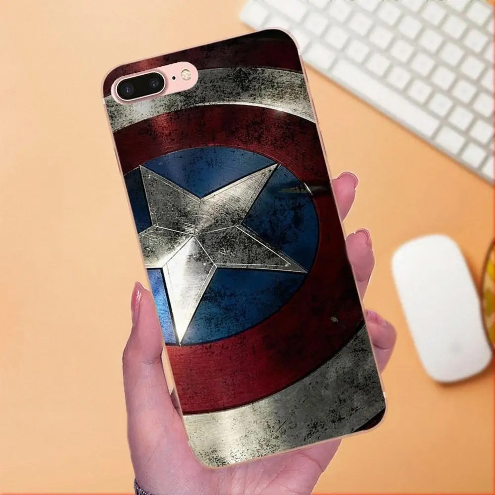 Hero Captain America Shield Pattern Brilliant For Samsung Galaxy Note 5 8 9 S3 S4 S5 S6 S7 S8 S9 S10 mini Edge Plus Lite | Мобильные