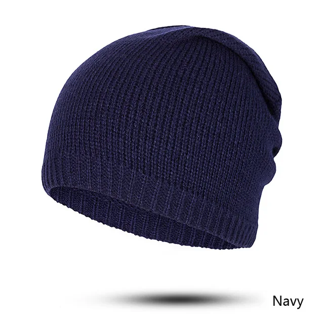 Evrfelan, женская зимняя Лыжная шапочка, Вязанная, Skullies Beanies, шапки, женская модная уличная шапка, шапка для девочек, одноцветная, Gorro - Цвет: navy3