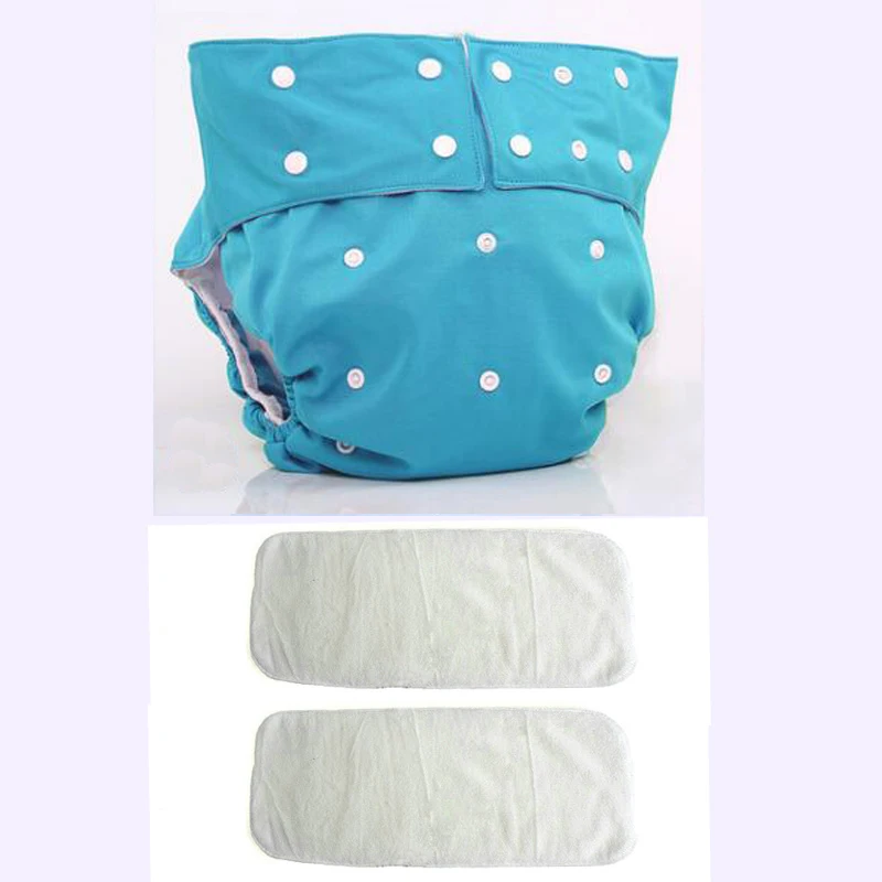 1 pant with 2 insert 1 комплект Pul Одноцветный Водонепроницаемый взрослый тканевый подгузник многоразовый и машинная стирка взрослые подгузники для инвалидов - Цвет: 1 pant with 2 insert