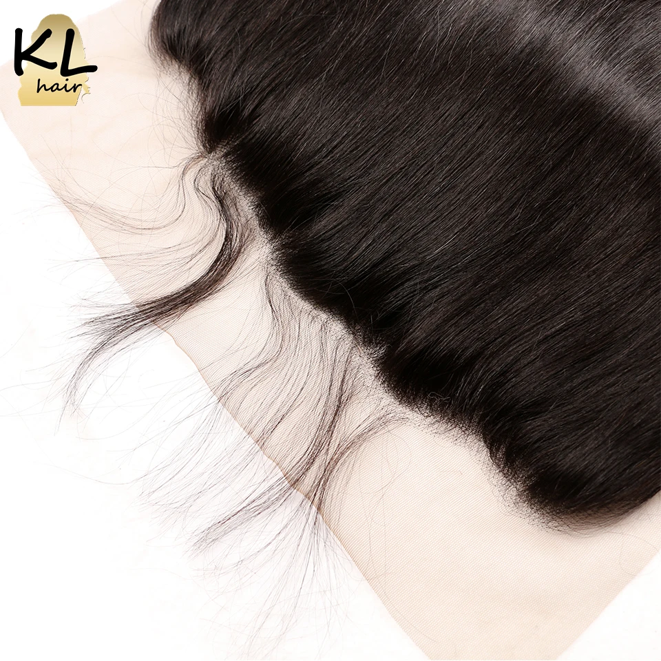 KL Hair предварительно выщипанные прямые 13x6 уха до кружева лобовое закрытие с