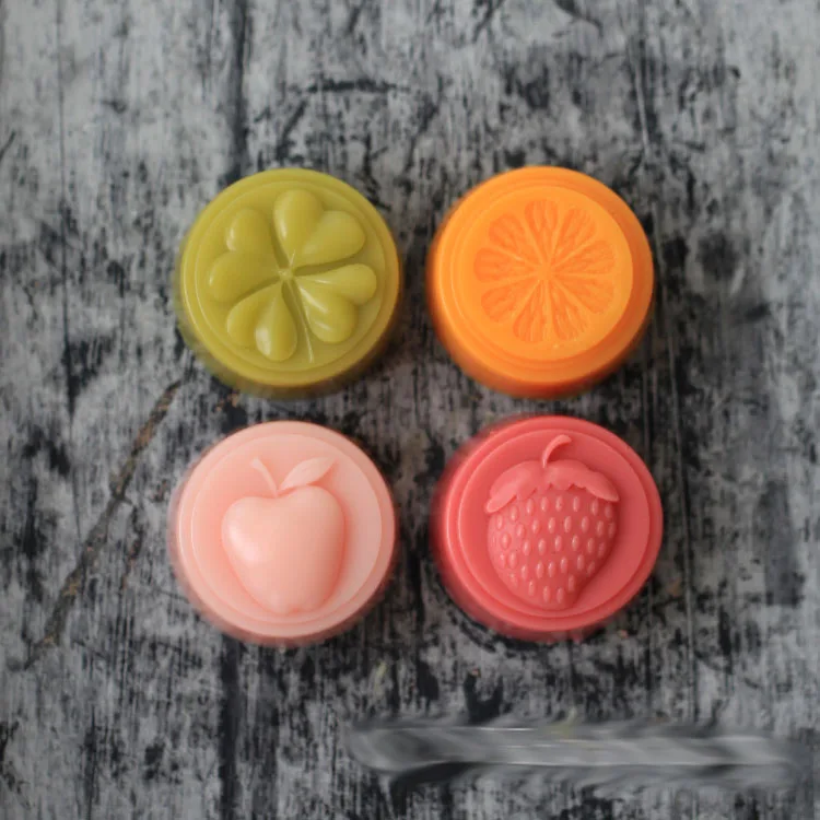 4 отверстия Клевер лимон яблоко клубника Силиконовые ручной работы Мыло Свеча
