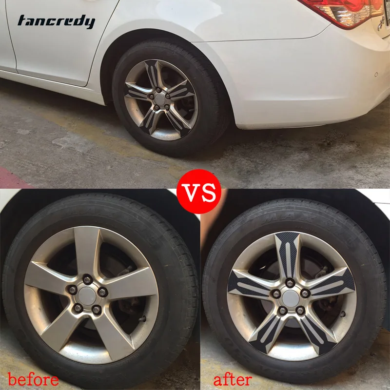 20 шт. забавные наклейки втулки на колеса автомобиля из углеродного волокна обод и