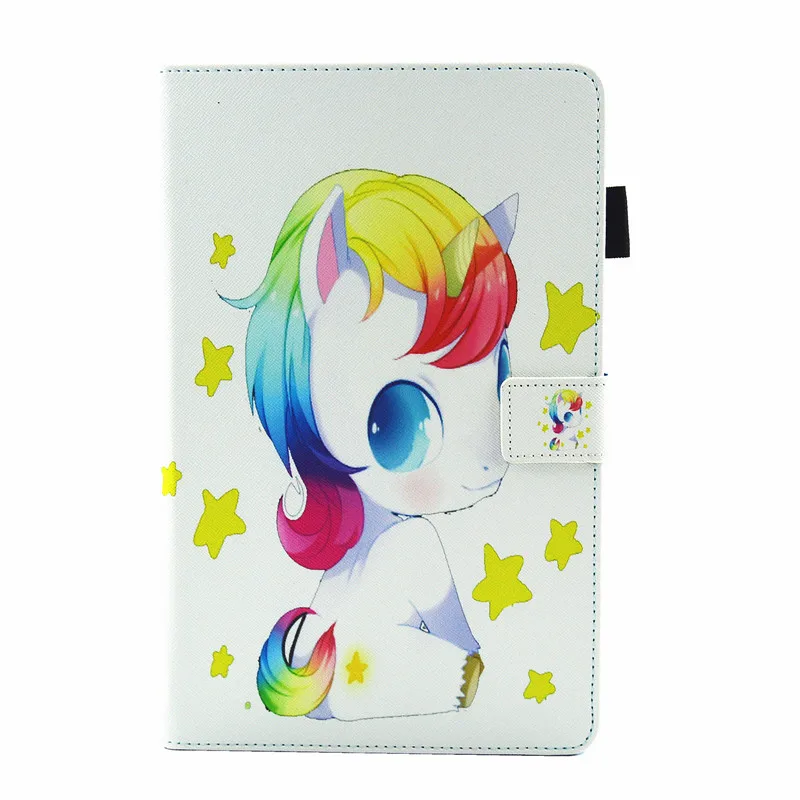 Wekays для Samsung Tab A 10 1 кожаный чехол с мультяшным единорогом Galaxy 2016 &quotT585 T580 T580N