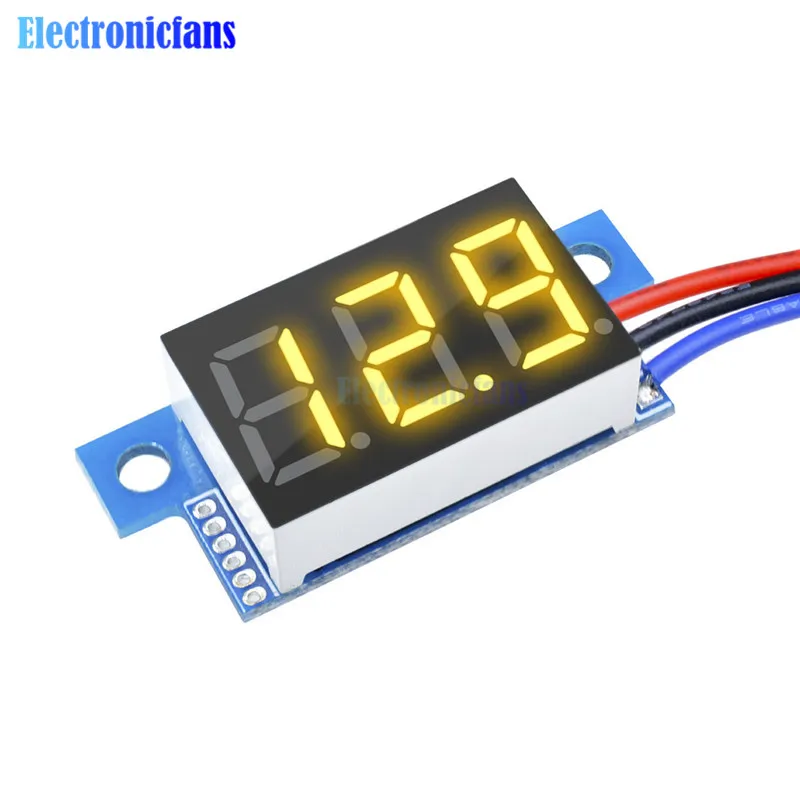 Желтый светодиодный панельный Цифровой вольтметр DC 0 99 9 V|yellow led|led yellowvoltmeter dc |
