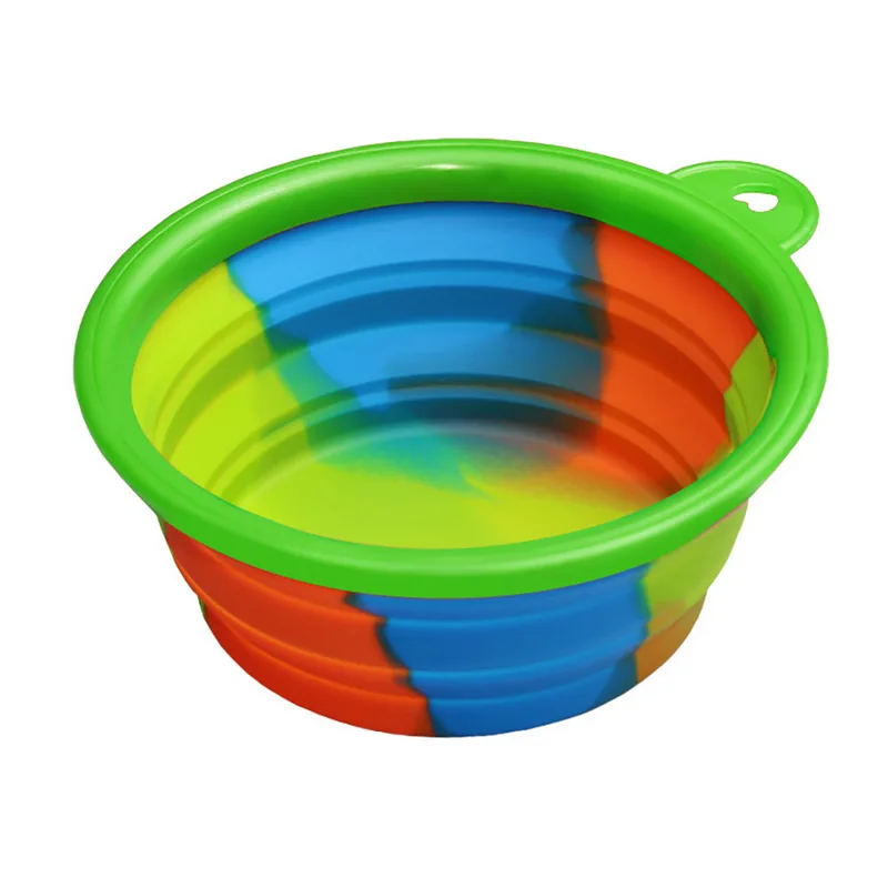D Folding Dog Bowl Outfit Portable Travel Bowl Dog Feeder Water Food Container Silicone Small Mudium Dog Pet Tools - Цвет: D