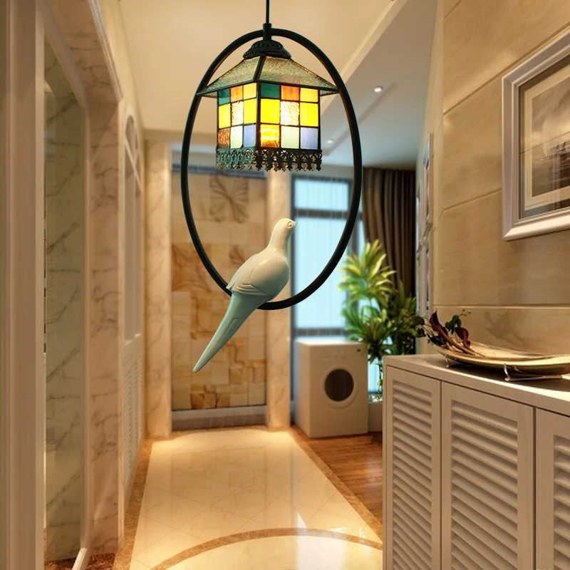 Tiffany Home Garden подвесной светильник Retro Aisle Настольная лампа Creative Bird Small Pendant Light
